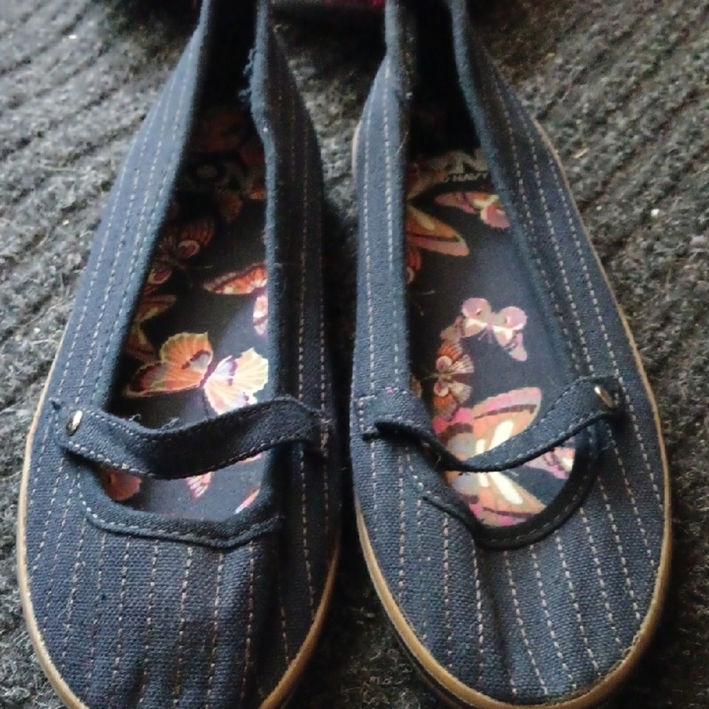 Stylish Navy Kids Loafers with Butterfly Design